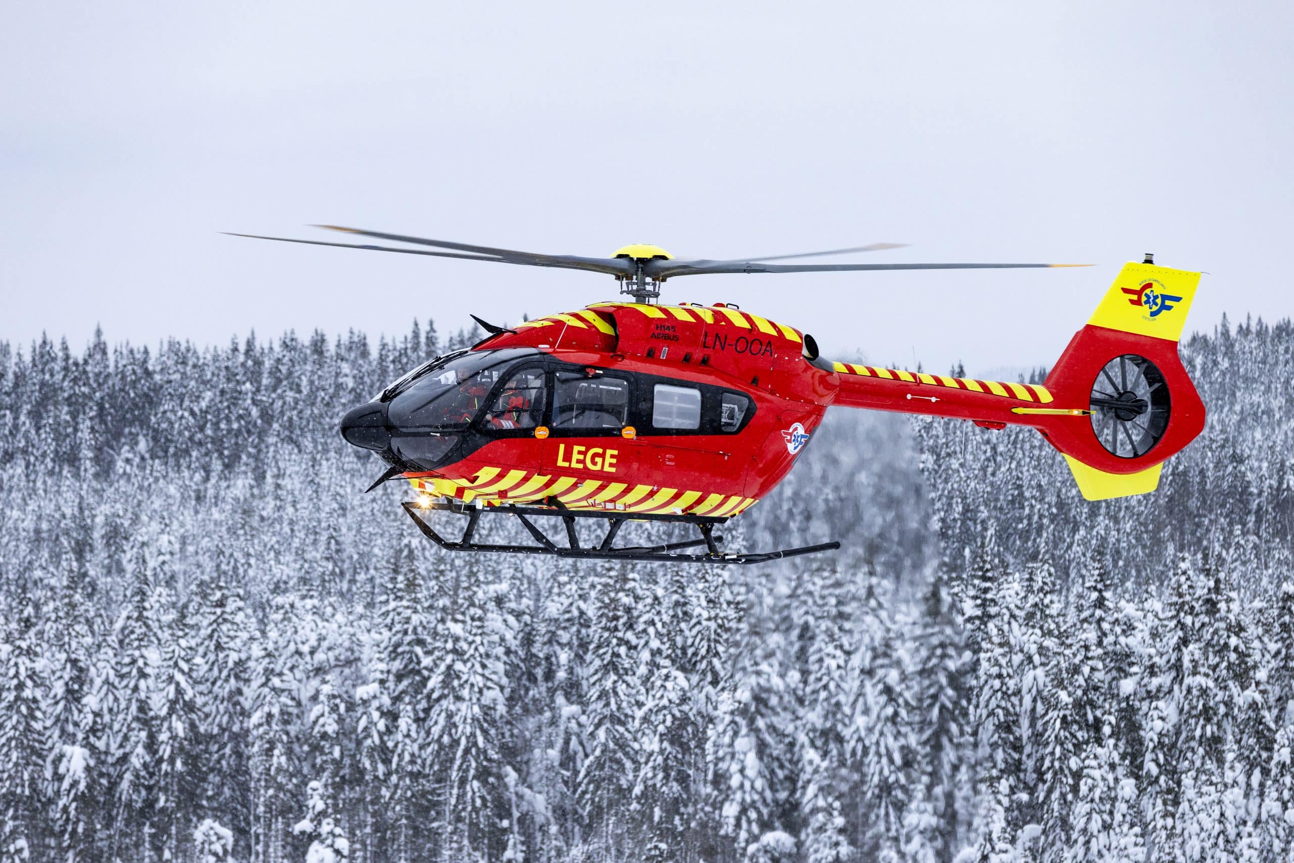 Norwegian Air Ambulance Foundation's development helicopter, an Airbus H145 helicopter used for innovation, research and development to ensure even better solutions in the future.