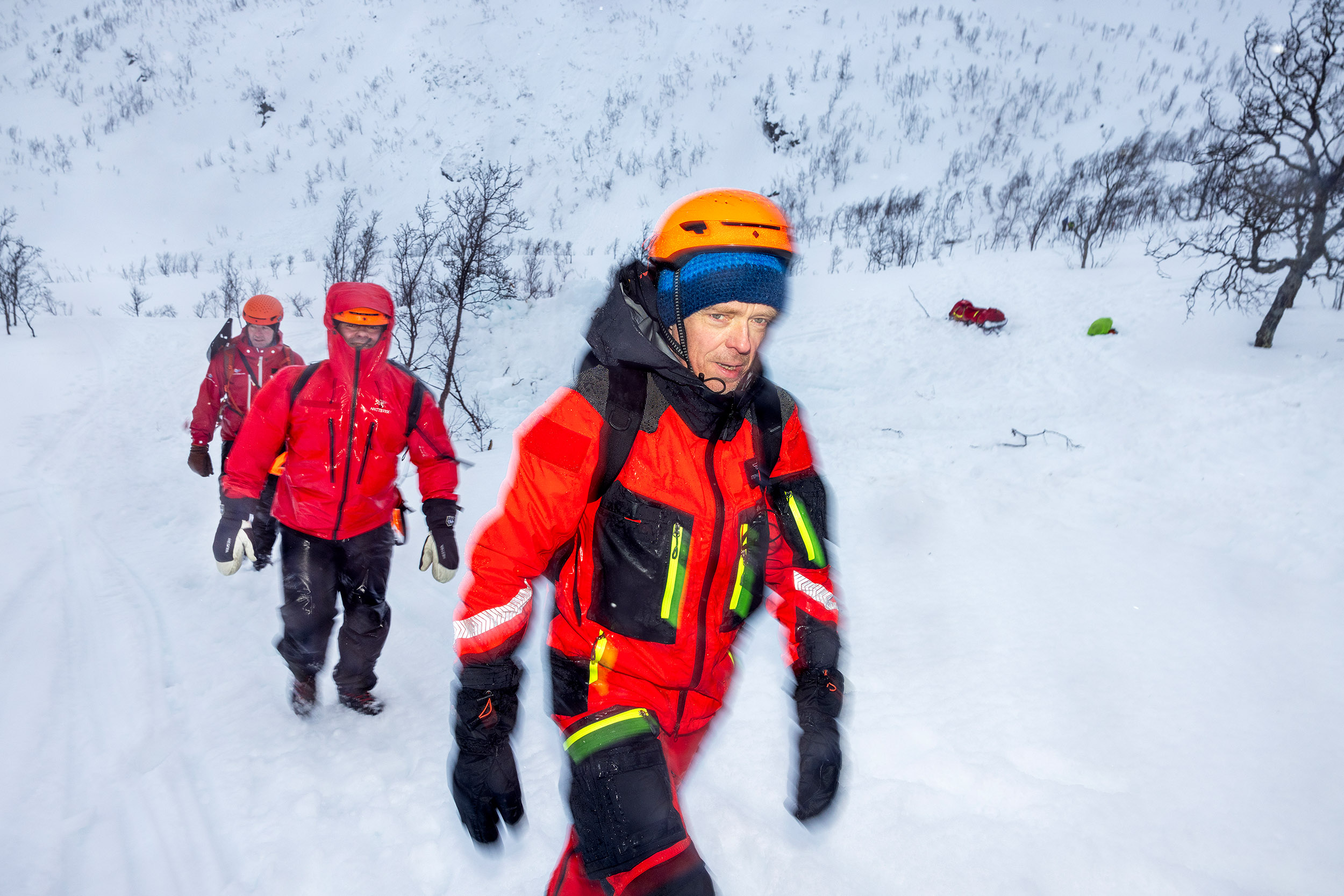 Stephen Sollid, fotografert under skredrelatert øvelse i Tromsø alpinpark, under HEMS camp i uke 6 (2025).