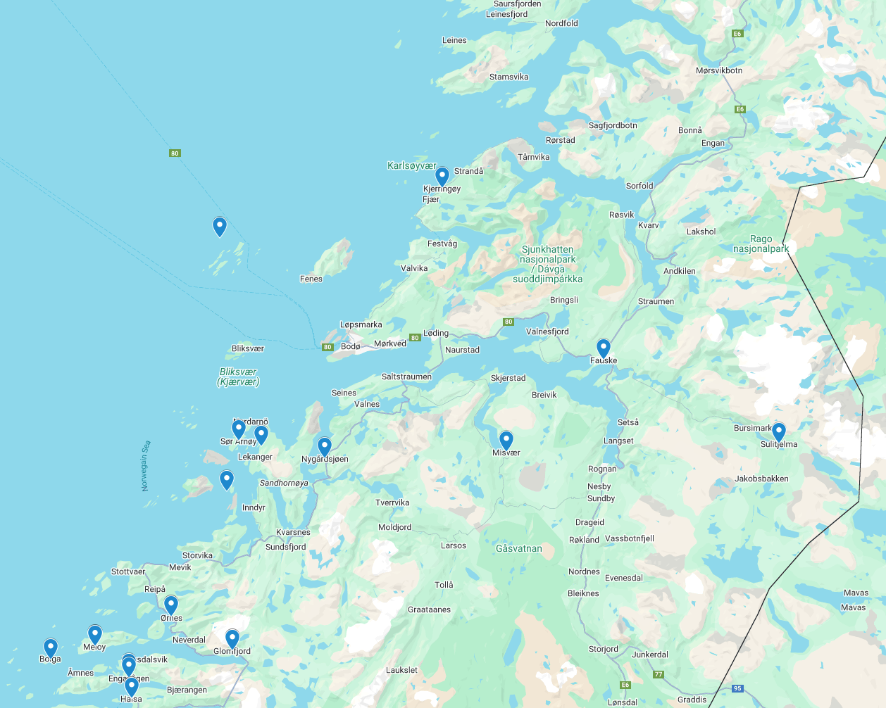 Bilde av kart over hvor det finnes akutthjelpere. 