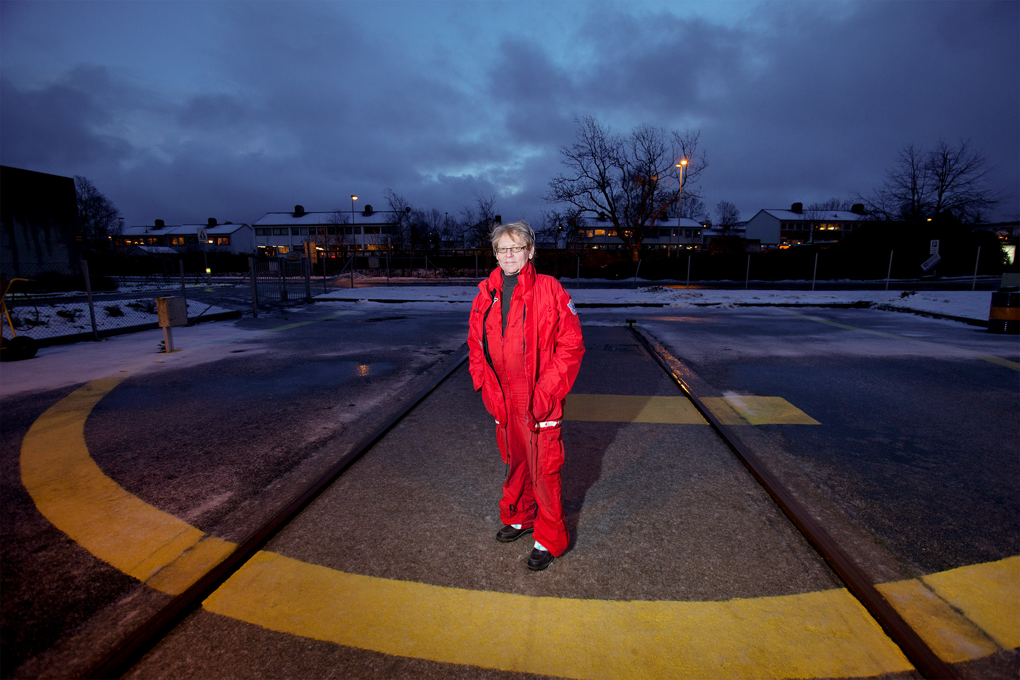 Portrett av Olav Eielsen på helipad