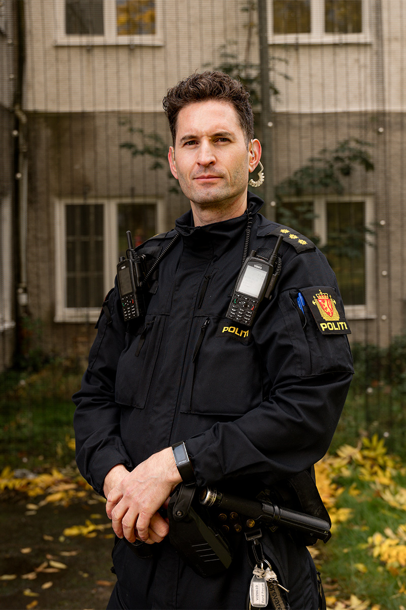 Portrett av Simon Skarsem, teamleder i politiets utrykningsenhet i Trondheim