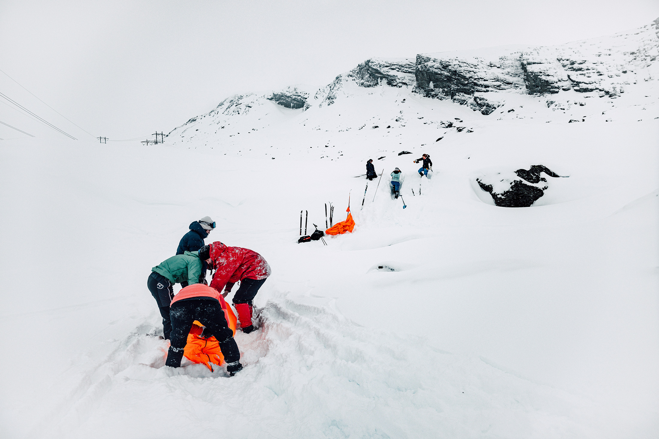 Redding av pasient i snøen