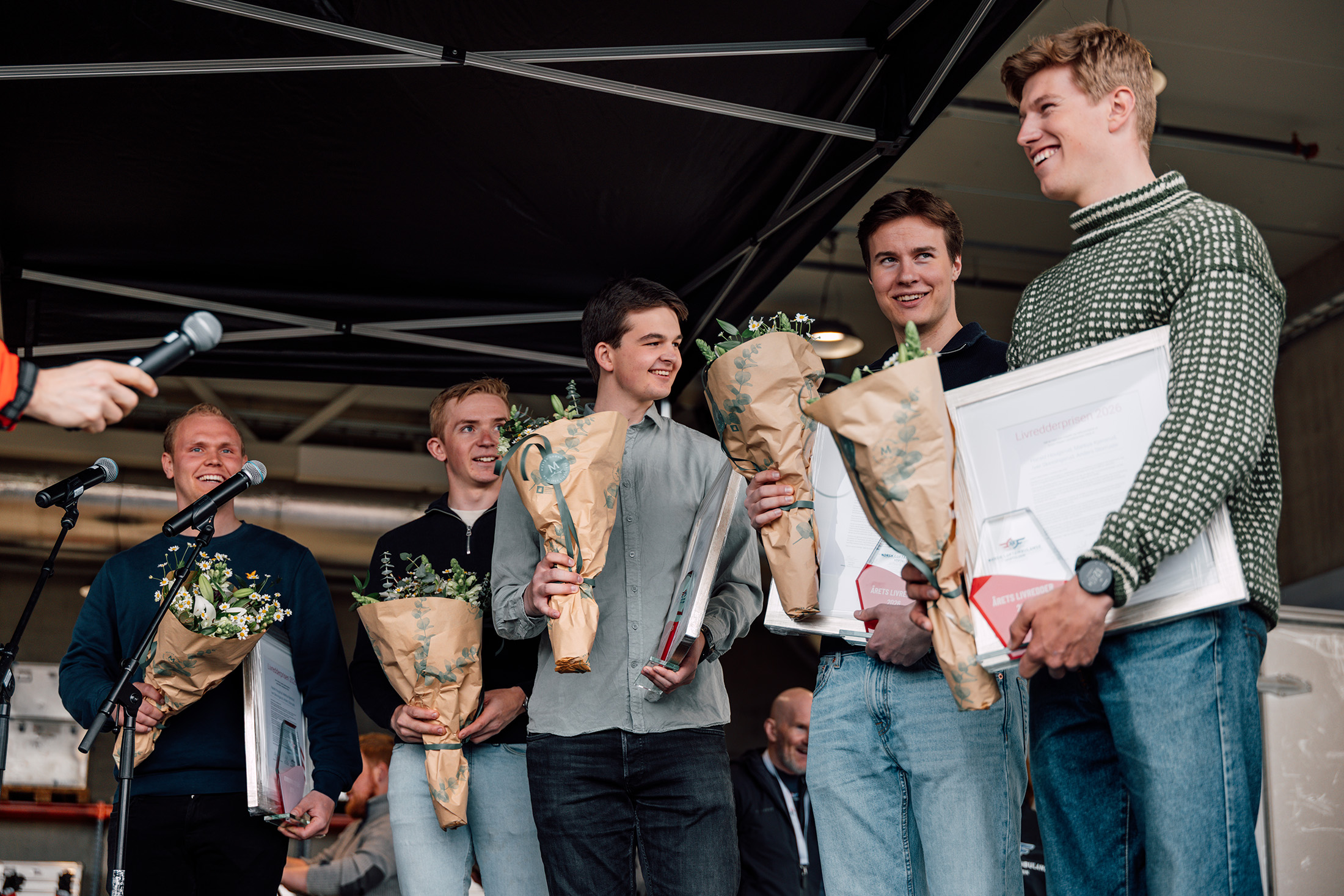 Livredderpris-vinnerne på scenen