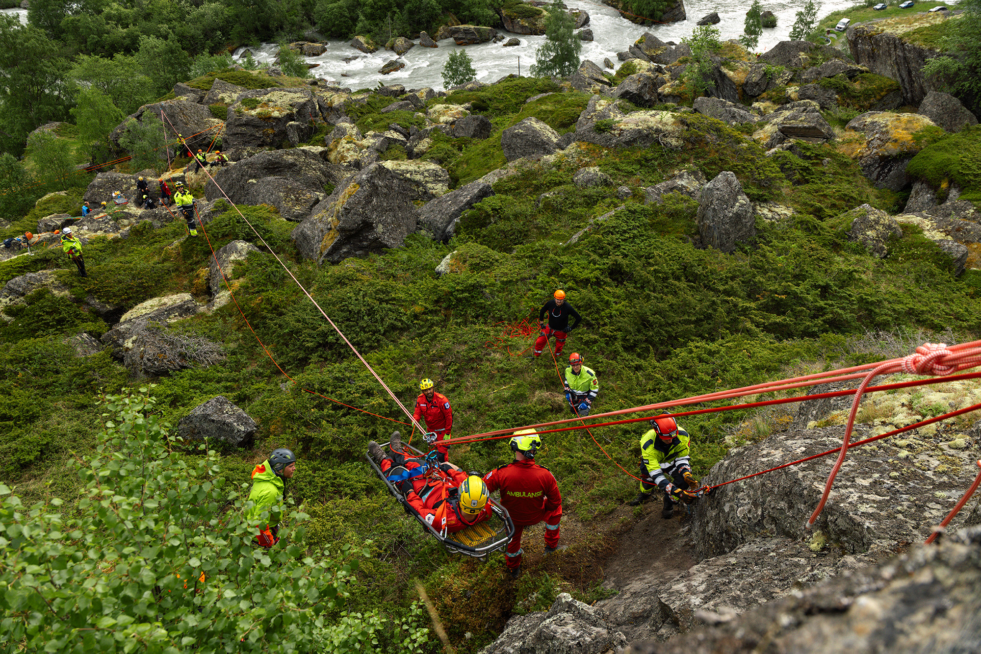 Redning i fjellside