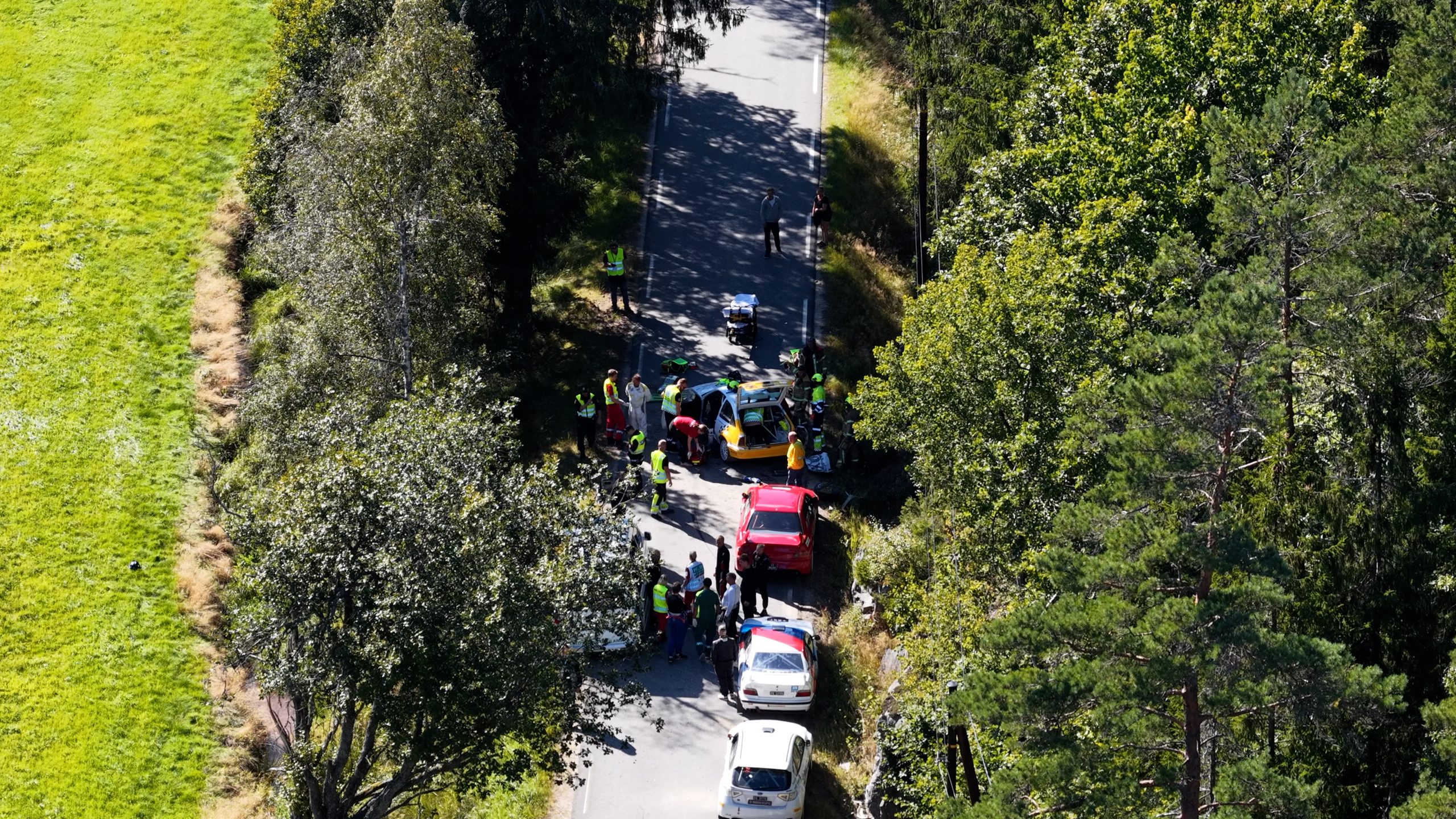 rallyulykken fra dronekamera